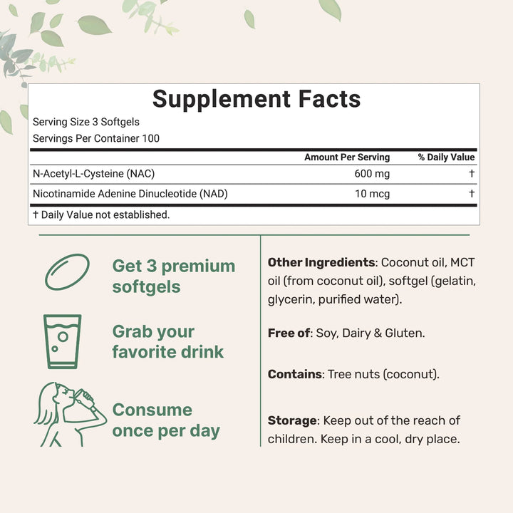 NAC With NAD+ Oil Softgels